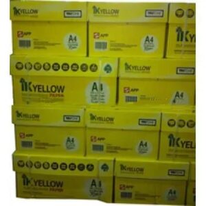 Superior Quality Ik Yellow A4 Paper 80gsm 500 Sheet Per Ream